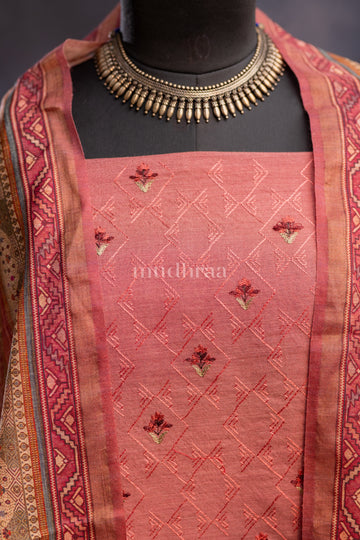 DUSTY ROSE EMBROIDERED MOONGA SUIT SET
