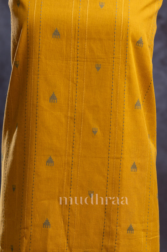 MUSTARD & GREEN KANTHA COTTON SUIT