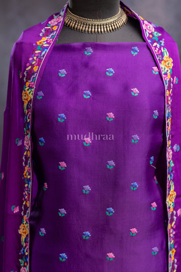ELECTRIC VIOLET KORA SILK SUIT SET