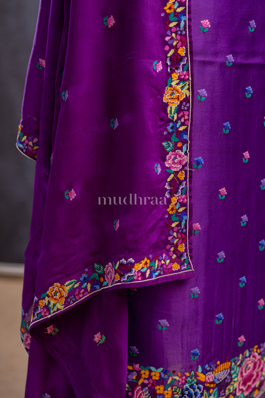 ELECTRIC VIOLET KORA SILK SUIT SET