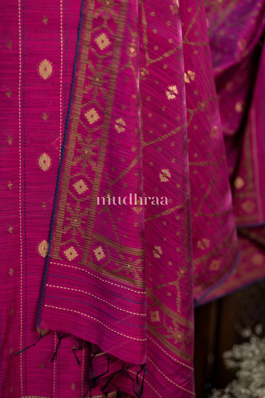 MAGENTA CHANDERI JAMDANI SUIT