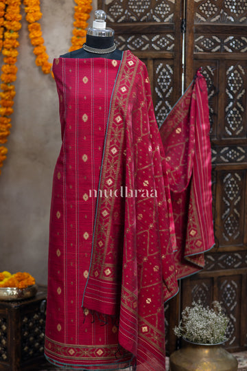 RUBY CHANDERI JAMDANI SUIT