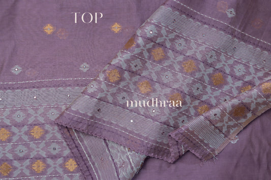 LAVENDER CHANDERI SEQUIN JAMDANI SUIT