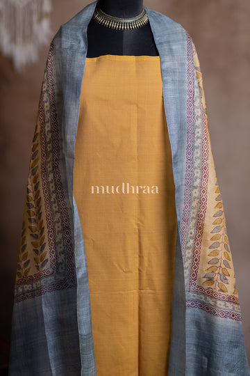 BUTTER YELLOW MANGALGIRI-TUSSAR SUIT SET