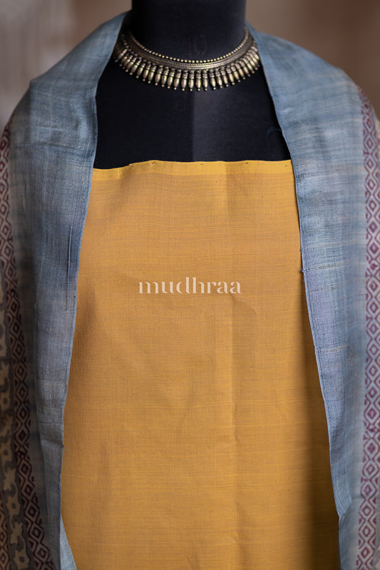 BUTTER YELLOW MANGALGIRI-TUSSAR SUIT SET