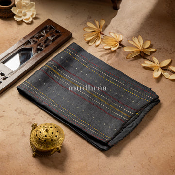 CARBON BLACK HAND-MADE MOONGA TUSSAR SUIT SET