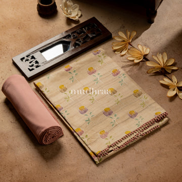 IVORY CASATTA HAND-MADE TUSSAR SUIT SET