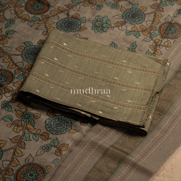 ASH & BLUE HAND-MADE MOONGA TUSSAR SUIT SET