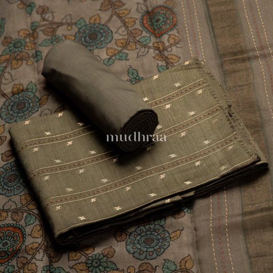 ASH & BLUE HAND-MADE MOONGA TUSSAR SUIT SET