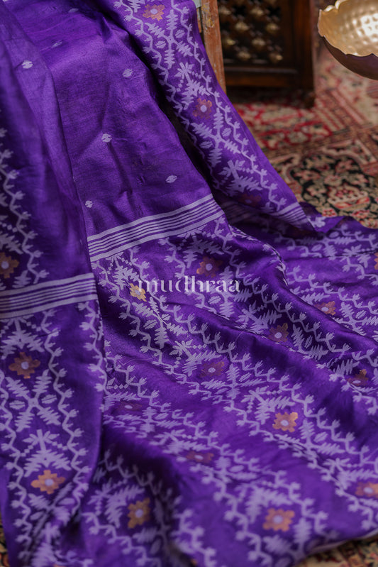 VIOLET JAMDANI TUSSAR SAREE