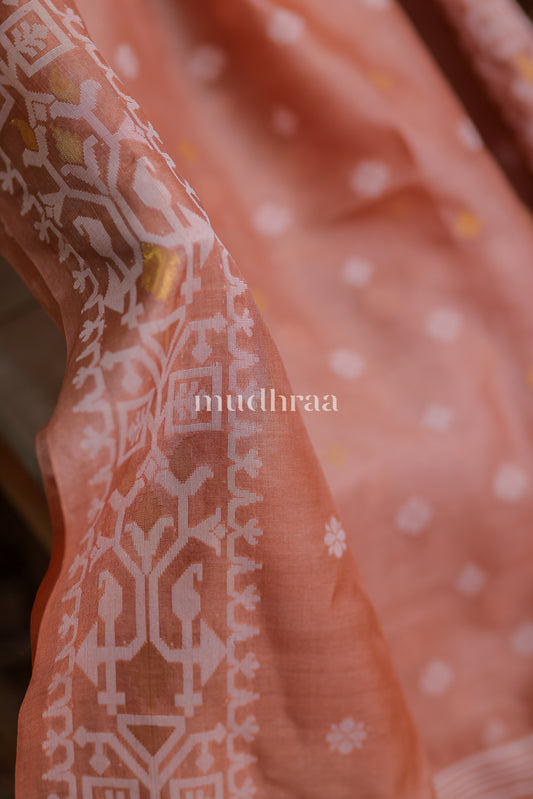 LIGHT MAPLE JAMDANI TUSSAR SAREE
