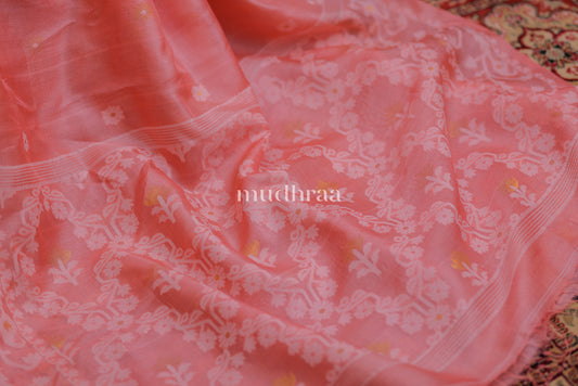 BLUSH PINK JAMDANI TUSSAR SAREE