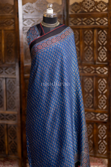 INDIGO & RED MODAL SILK SAREE