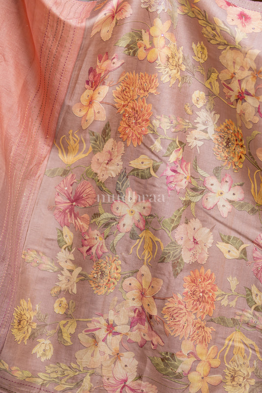 PASTEL SHADED TUSSAR SILK SAREE