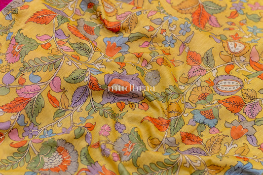 RANI SEQUIN KORA SAREE - KALAMKARI BLOUSE