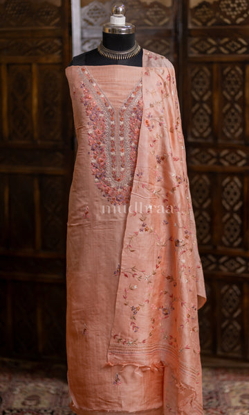 BLUSH PARSI TUSSAR SUIT SET