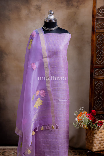 PERIWINKLE TUSSAR-KORA SUIT SET