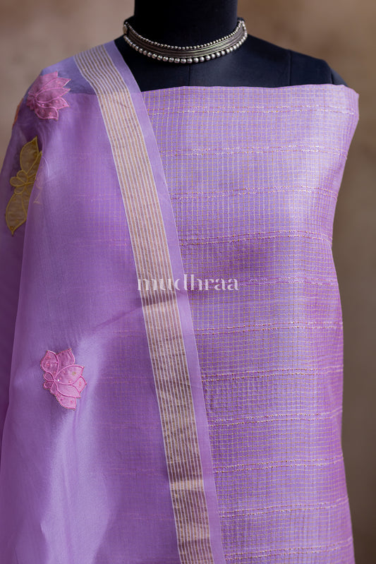 PERIWINKLE TUSSAR-KORA SUIT SET
