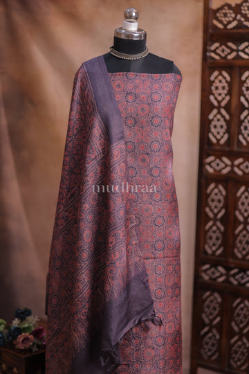 MOCHA AJRAKH TUSSAR SUIT