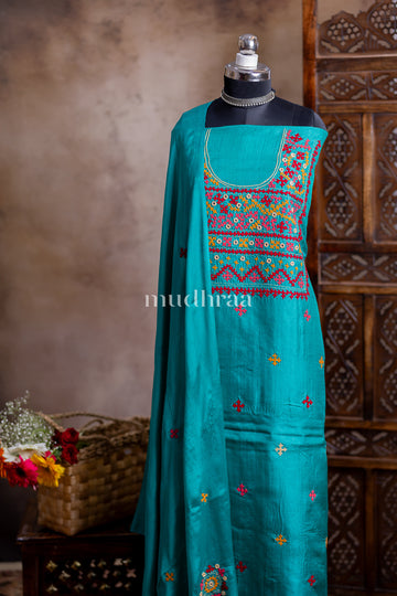 TROPICAL JADE KUTCH TUSSAR SUIT SET