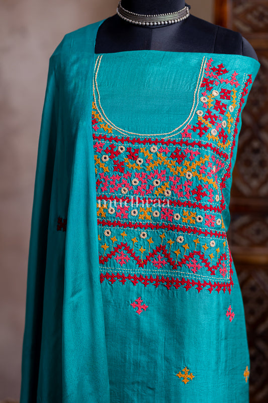 TROPICAL JADE KUTCH TUSSAR SUIT SET