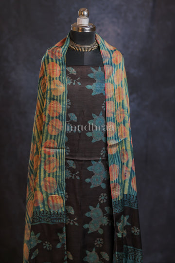 BLACK & BLUE MODAL TUSSAR SUIT SET