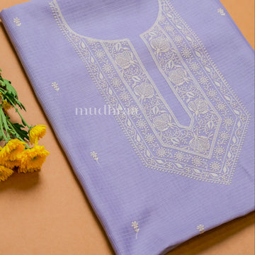 MAUVE EMBROIDERED KOTA COTTON SUIT SET