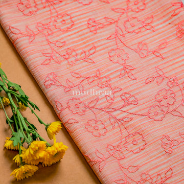 PEACH EMBROIDERED KOTA SUIT SET