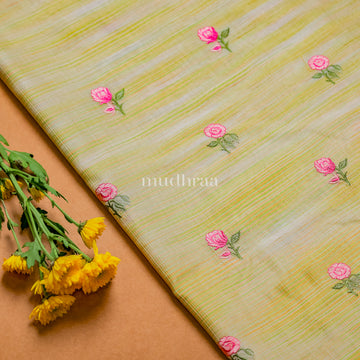 PISTA FLORAL EMBROIDERED KOTA COTTON SUIT