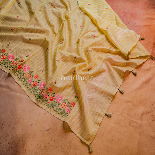 PISTA FLORAL EMBROIDERED KOTA COTTON SUIT