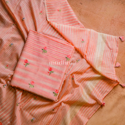 BLUSH FLORAL EMBROIDERED KOTA COTTON SUIT