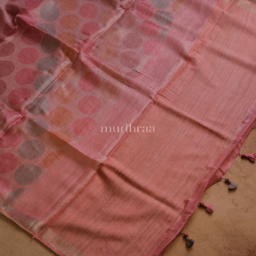 QUARTZ PINK WOVEN TISSUE-TUSSAR SAREE