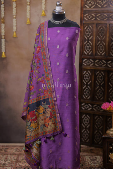 ROYAL PURPLE WOVEN MOONGA SILK SUIT