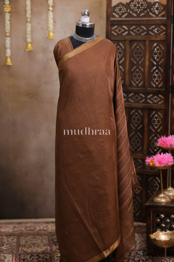 GOLDEN BROWN HANDWOVEN KOSA TUSSAR SAREE