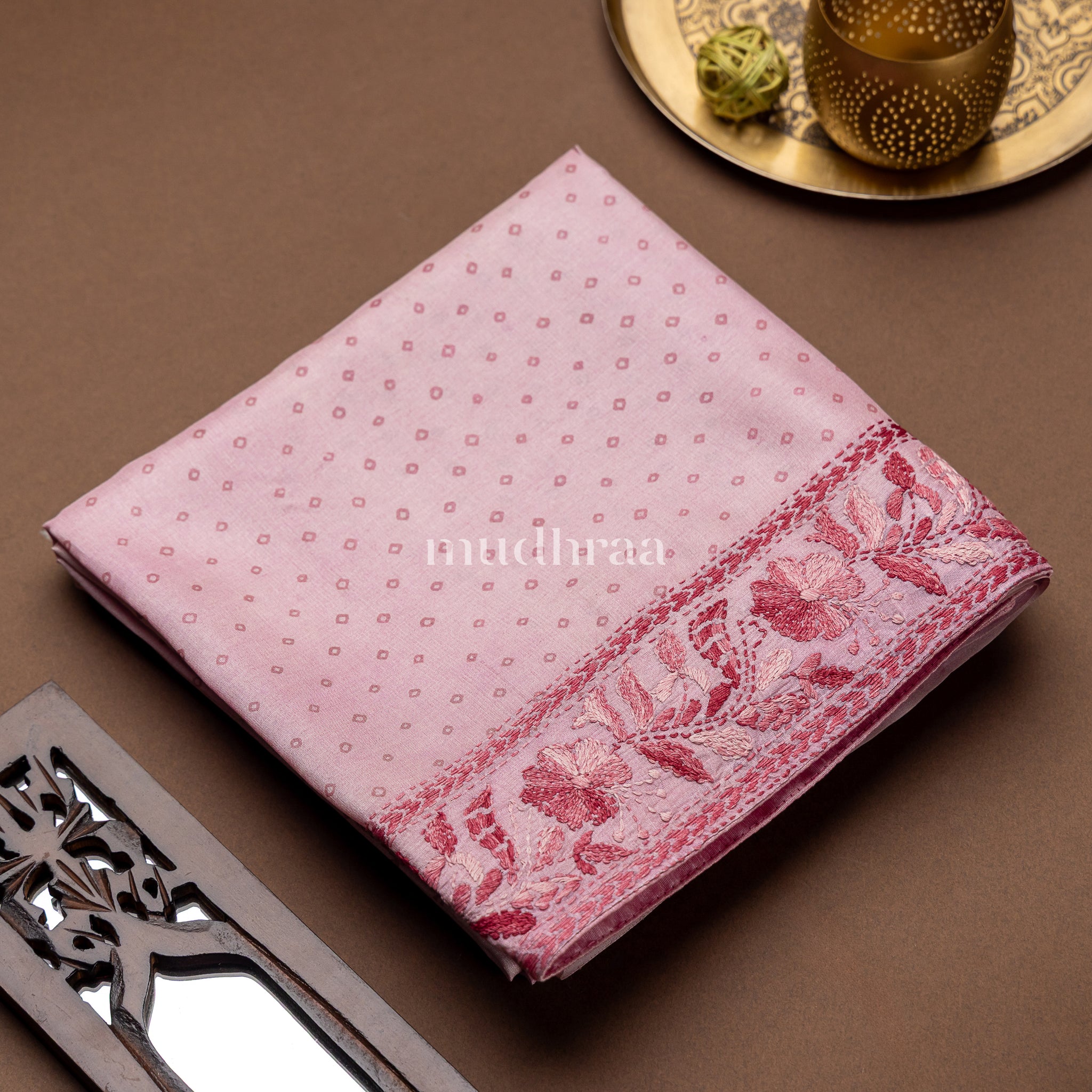 ROSEMILK BANDHANI KANTHA TUSSAR SAREE