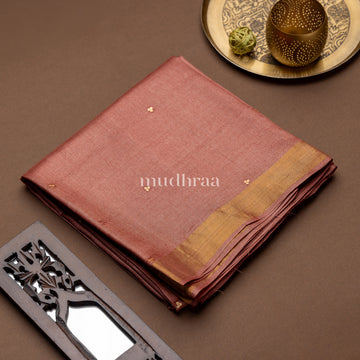 BLUSH PINK SEQUIN WOVEN TUSSAR SAREE