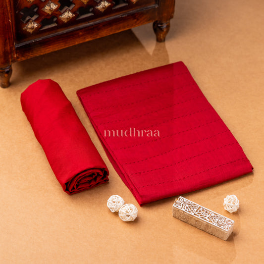 SCARLET CHANDERI KANTHA-PICHWAI SUIT SET