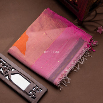 CANDY PINK HANDWOVEN PAITHANI MUSLIN SILK SAREE
