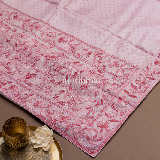 ROSEMILK BANDHANI KANTHA TUSSAR SAREE