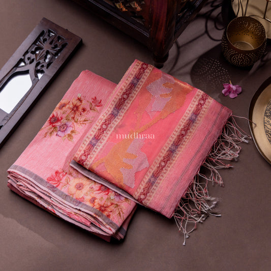 CANDY PINK LINEN SILK SUIT SET