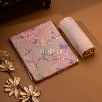 BEIGE ROSE GARDEN KOTA-TUSSAR SUIT SET