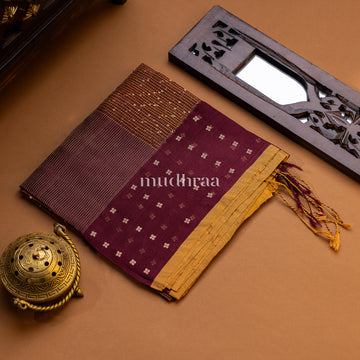 COFFEE & HONEY RAW SILK HANDWOVEN SEQUIN DUPATTA