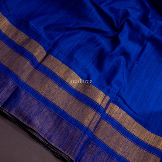 ROYAL BLUE HANDWOVEN MATKA SILK SAREE