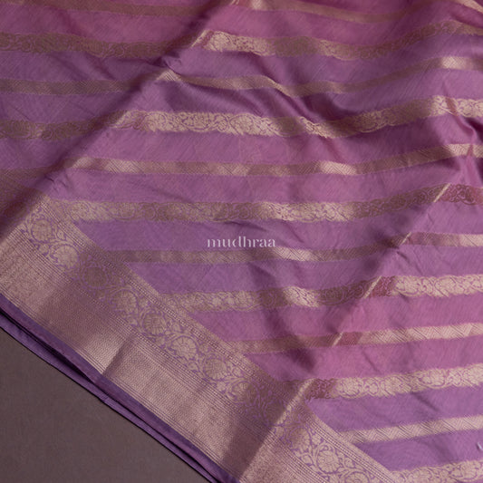LILAC RANGKHAT CHANDERI SILK SAREE