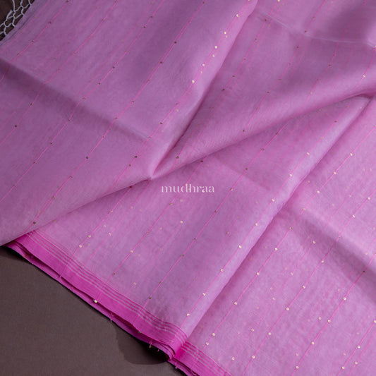CANDY PINK HANDWOVEN PAITHANI MUSLIN SILK SAREE