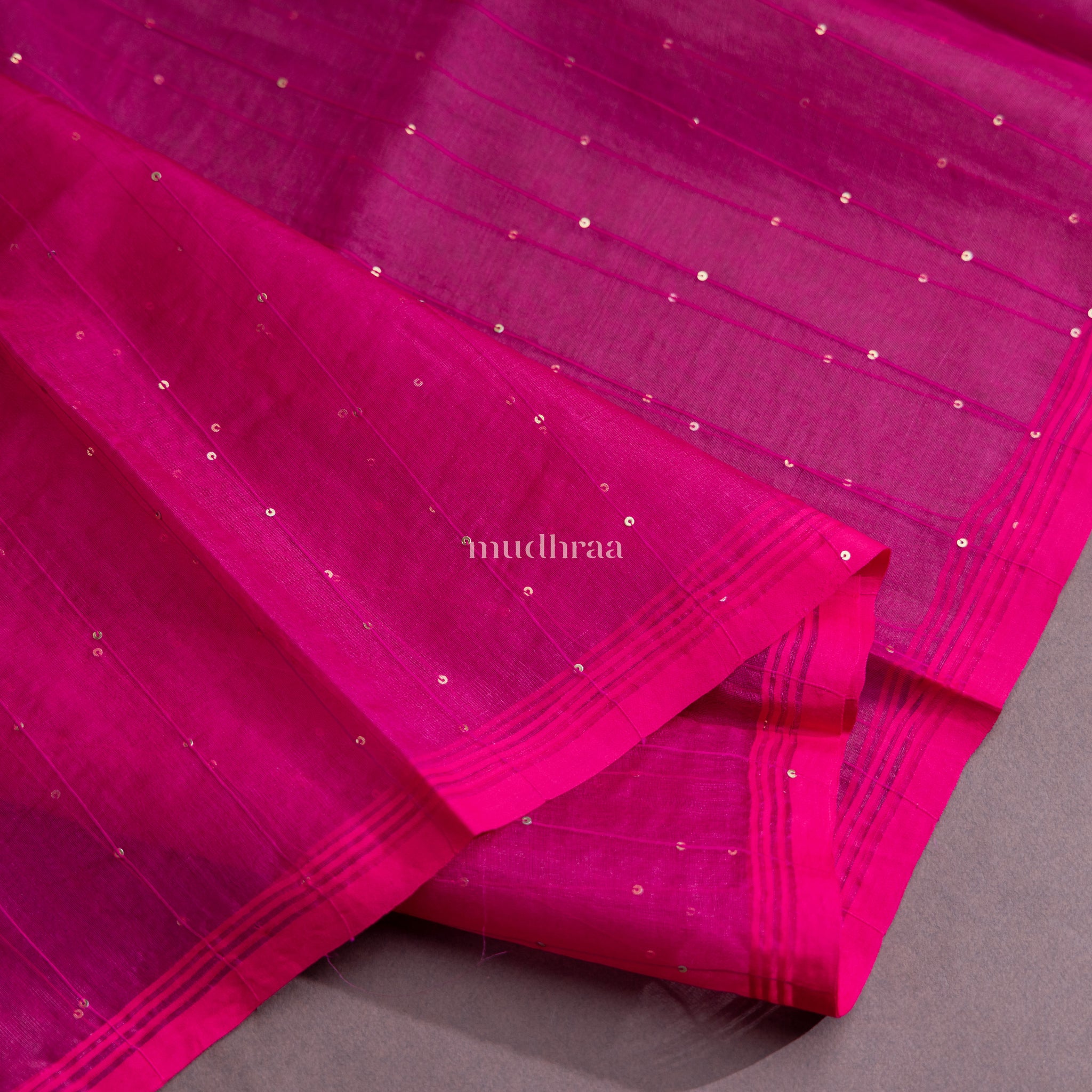 RANI PINK HANDWOVEN PAITHANI MUSLIN SILK SAREE
