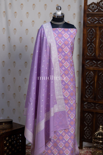 LAVENDER HANDWOVEN COTTON SUIT SET