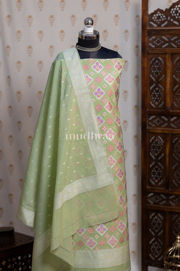 PISTACHIO HANDWOVEN COTTON SUIT SET