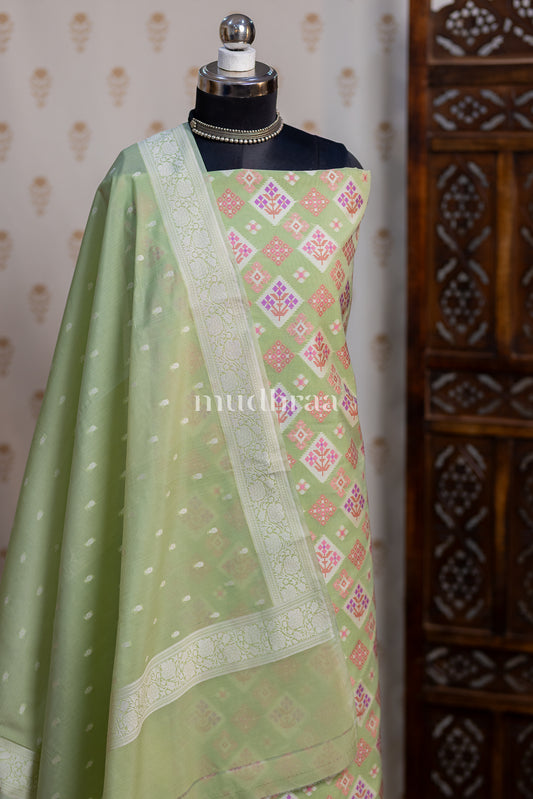 PISTACHIO HANDWOVEN COTTON SUIT SET