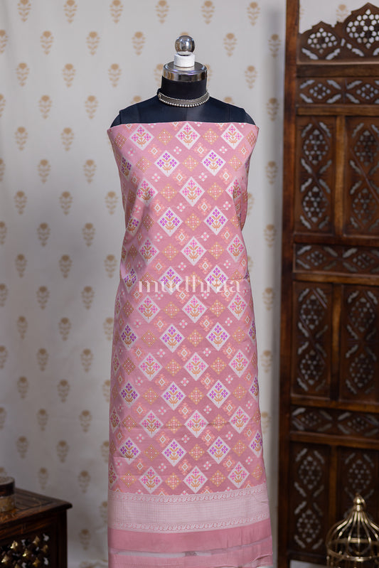 BLUSH PINK HANDWOVEN COTTON SUIT SET